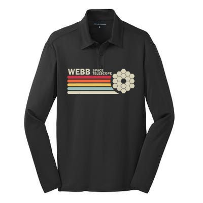 James Webb Space Telescope Retro Jwst Webb Telescope Silk Touch Performance Long Sleeve Polo