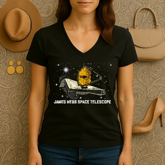 James Webb Space Telescope JWST Astronomy Astrophysics Women's V-Neck T-Shirt