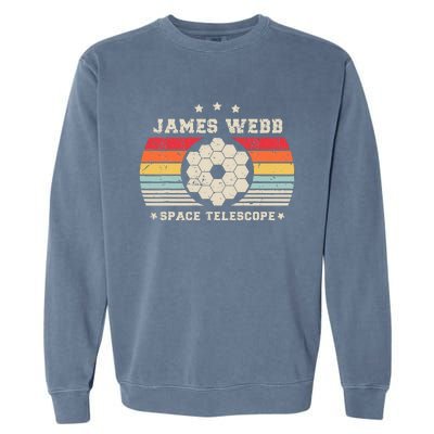 James Webb Space Telescope Retro Cosmic JWST Vintage Space Garment-Dyed Sweatshirt