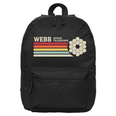 James Webb Space Telescope Retro Jwst Webb Telescope 16 in Basic Backpack