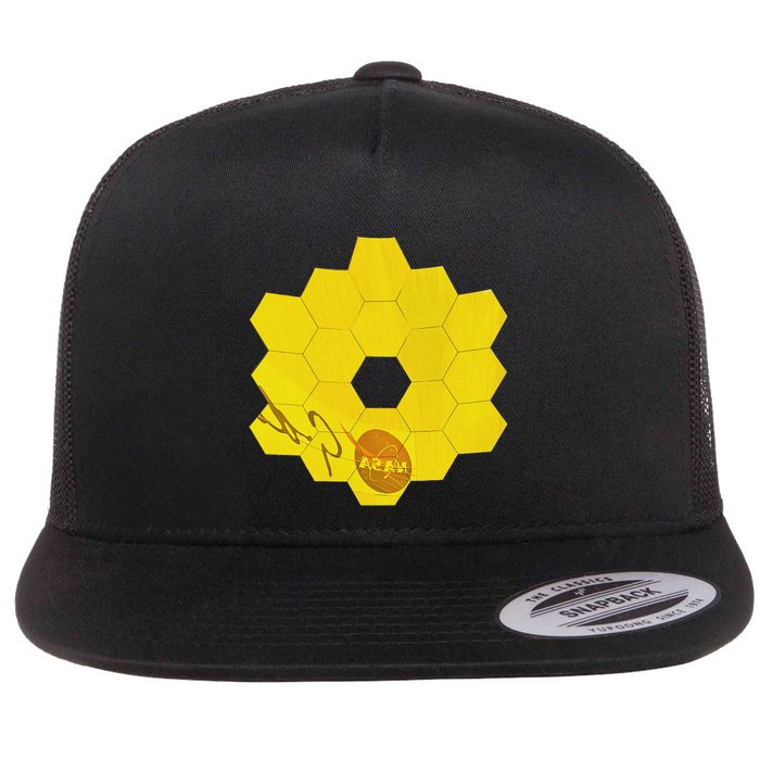 Jwst Webb Space Telescope Real Shiny Mirrors And Reflections Flat Bill Trucker Hat