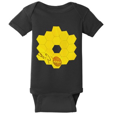 Jwst Webb Space Telescope Real Shiny Mirrors And Reflections Baby Bodysuit