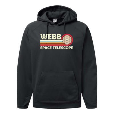 James Webb Space Telescope Retro JWST Webb Telescope Performance Fleece Hoodie