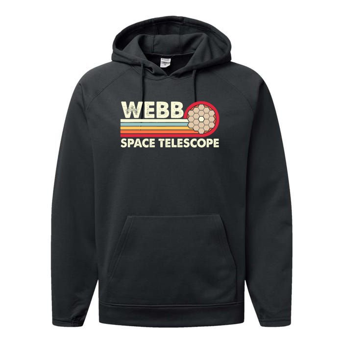 James Webb Space Telescope Retro JWST Webb Telescope Performance Fleece Hoodie