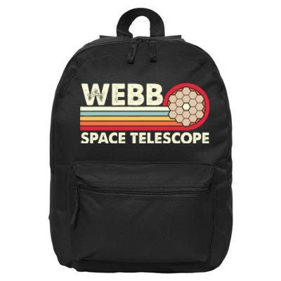 James Webb Space Telescope Retro JWST Webb Telescope 16 in Basic Backpack