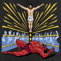 Jesus Wrestling Satan 7 Panel Mesh Trucker Snapback Hat