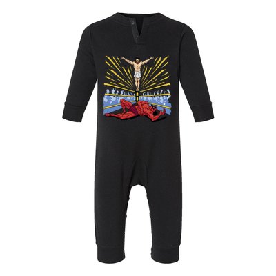 Jesus Wrestling Satan Infant Fleece One Piece