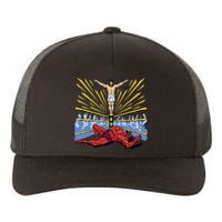 Jesus Wrestling Satan Yupoong Adult 5-Panel Trucker Hat