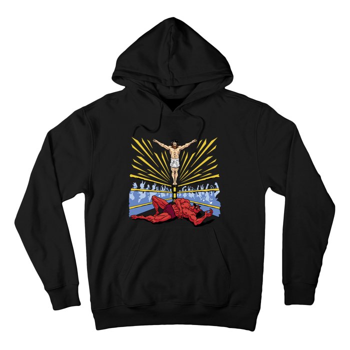 Jesus Wrestling Satan Hoodie