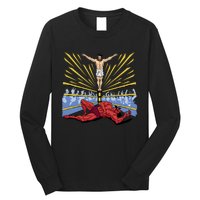 Jesus Wrestling Satan Long Sleeve Shirt