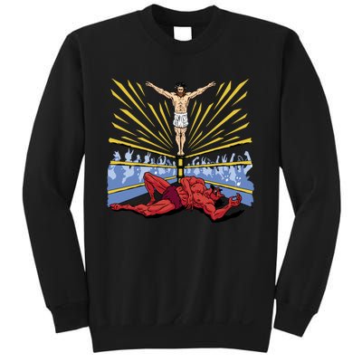 Jesus Wrestling Satan Sweatshirt