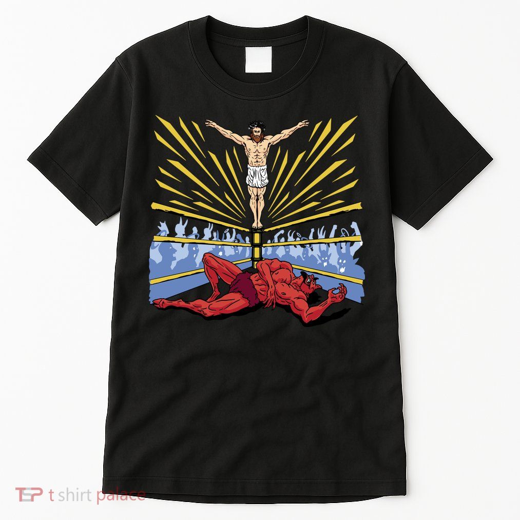 Jesus Wrestling Satan Tall T-Shirt