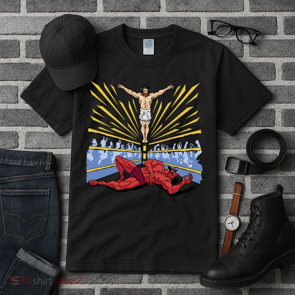 Jesus Wrestling Satan Tall T-Shirt