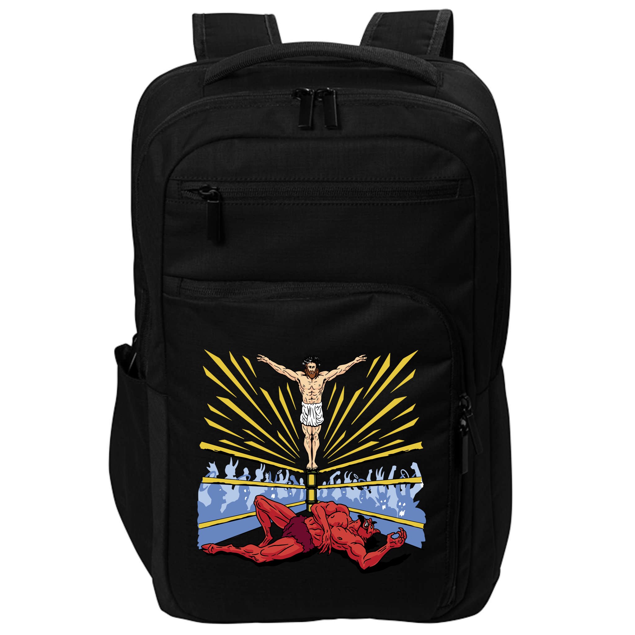 Jesus Wrestling Satan Impact Tech Backpack