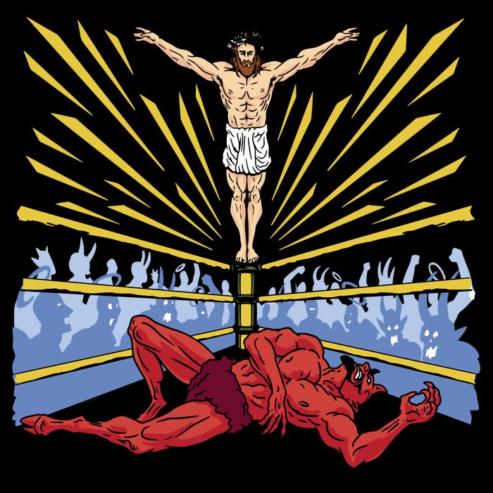 Jesus Wrestling Satan Impact Tech Backpack