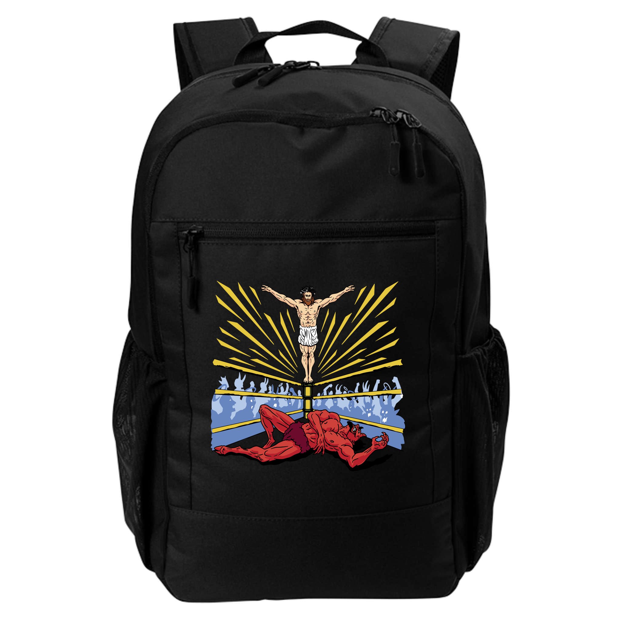 Jesus Wrestling Satan Backpack
