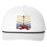 Jesus Wrestling Satan Snapback Five-Panel Rope Hat