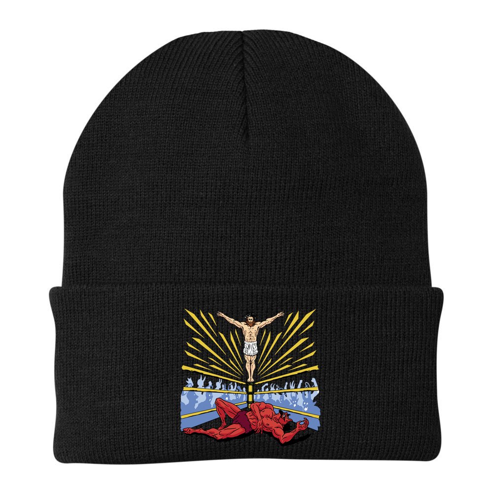 Jesus Wrestling Satan Beanie
