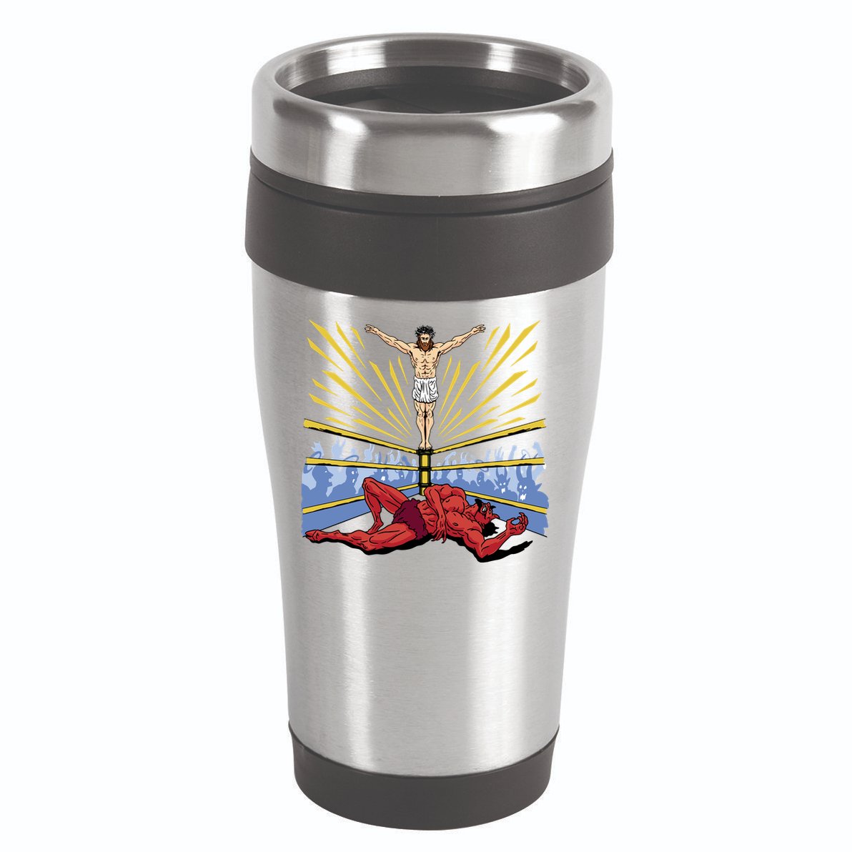 Jesus Wrestling Satan 16oz Travel Tumbler