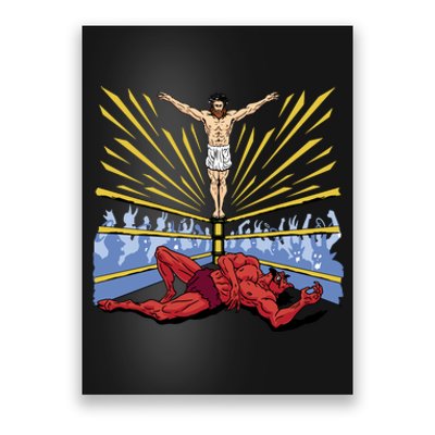 Jesus Wrestling Satan Poster