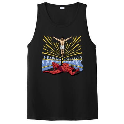 Jesus Wrestling Satan PosiCharge Competitor Tank