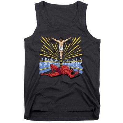 Jesus Wrestling Satan Tank Top