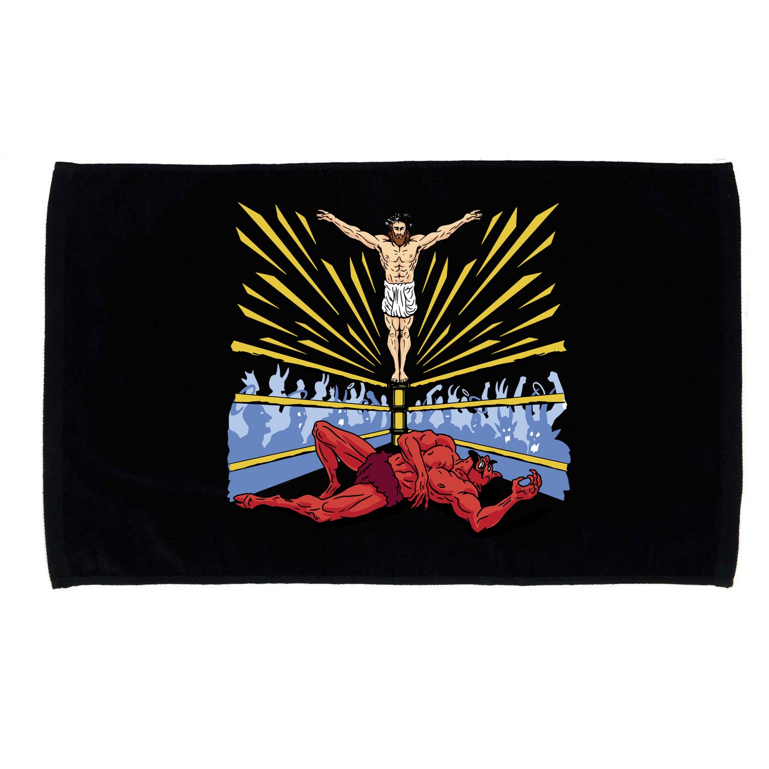Jesus Wrestling Satan Microfiber Hand Towel