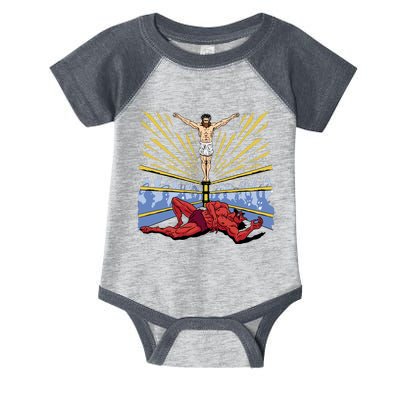 Jesus Wrestling Satan Infant Baby Jersey Bodysuit