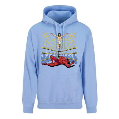 Jesus Wrestling Satan Unisex Surf Hoodie