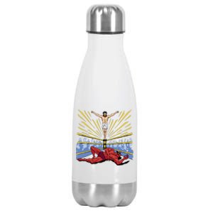 Jesus Wrestling Satan Stainless Steel Insulated Water Bottle