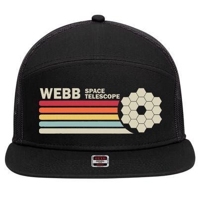 James Webb Space Telescope Retro Jwst Webb Telescope 7 Panel Mesh Trucker Snapback Hat