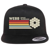 James Webb Space Telescope Retro Jwst Webb Telescope Flat Bill Trucker Hat