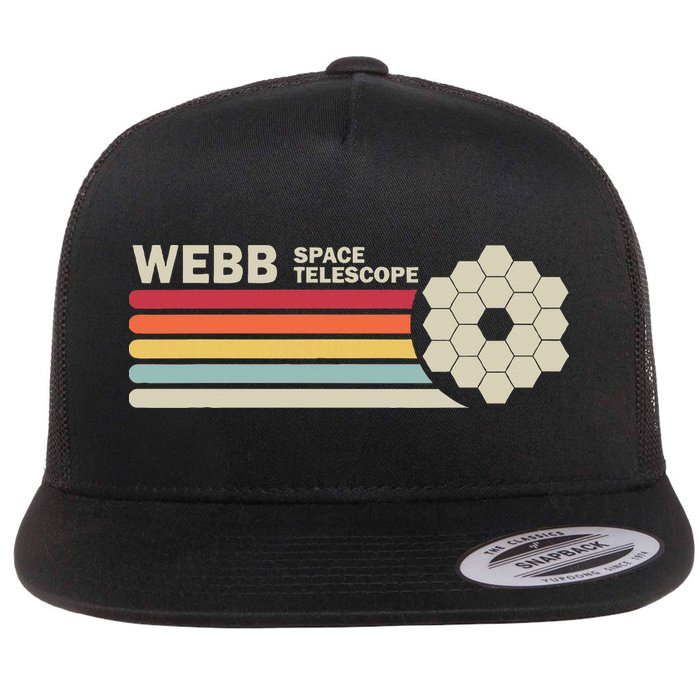 James Webb Space Telescope Retro Jwst Webb Telescope Flat Bill Trucker Hat