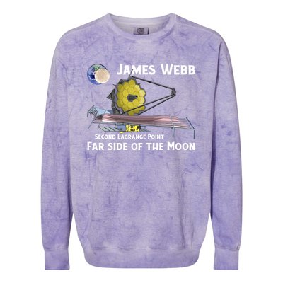 James Webb Space Telescope Moon Earth Second Lagrange Point Gift Colorblast Crewneck Sweatshirt