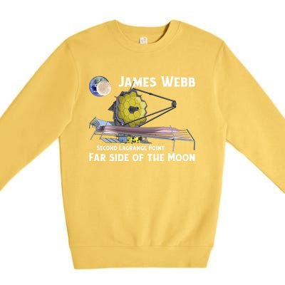 James Webb Space Telescope Moon Earth Second Lagrange Point Gift Premium Crewneck Sweatshirt