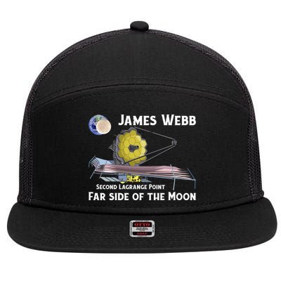 James Webb Space Telescope Moon Earth Second Lagrange Point Gift 7 Panel Mesh Trucker Snapback Hat