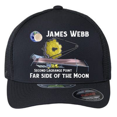 James Webb Space Telescope Moon Earth Second Lagrange Point Gift Flexfit Unipanel Trucker Cap