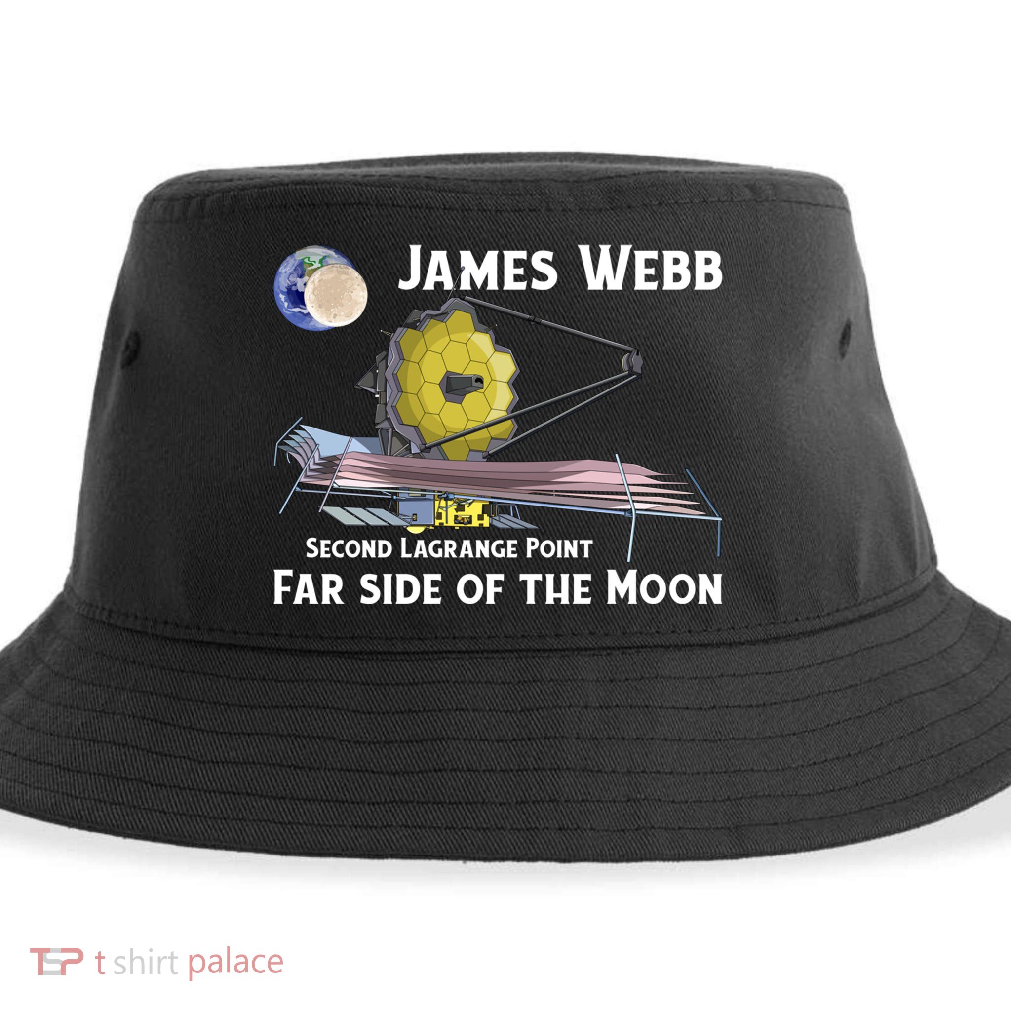James Webb Space Telescope Moon Earth Second Lagrange Point Gift Sustainable Bucket Hat