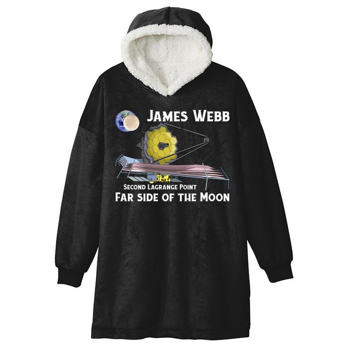 James Webb Space Telescope Moon Earth Second Lagrange Point Gift Hooded Wearable Blanket