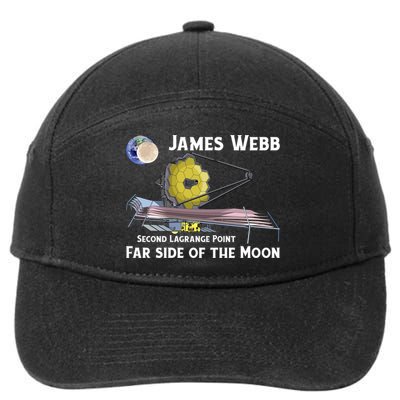 James Webb Space Telescope Moon Earth Second Lagrange Point Gift 7-Panel Snapback Hat