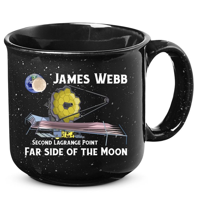 James Webb Space Telescope Moon Earth Second Lagrange Point Gift 15oz Campfire Ceramic Mug