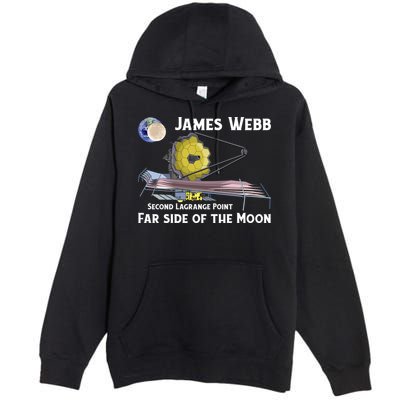 James Webb Space Telescope Moon Earth Second Lagrange Point Gift Premium Pullover Hoodie