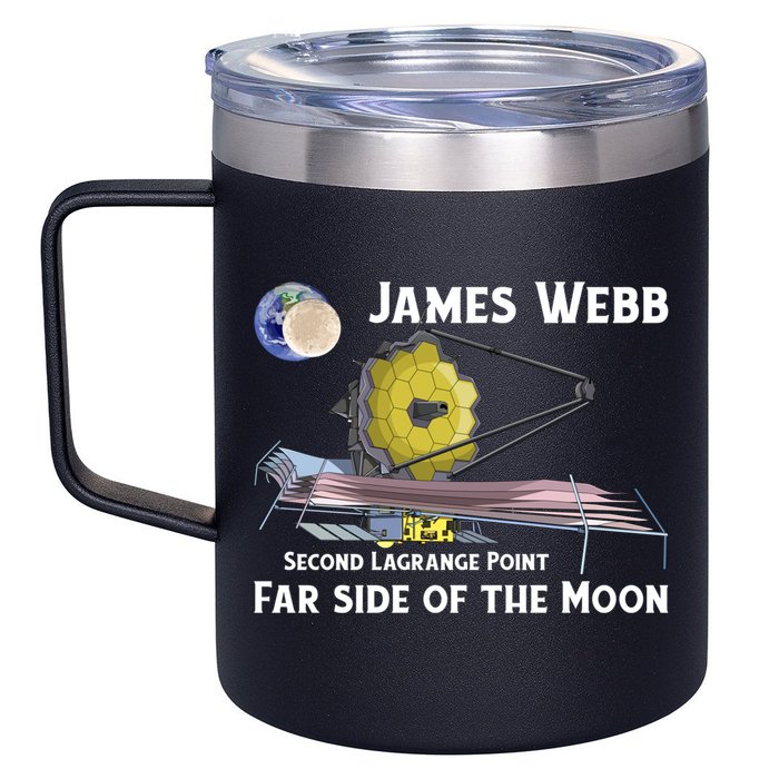 James Webb Space Telescope Moon Earth Second Lagrange Point Gift 12oz Stainless Steel Coffee Mug