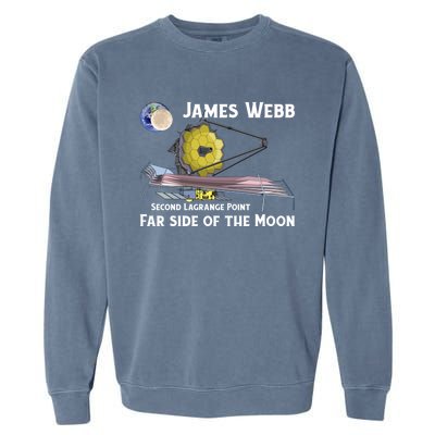 James Webb Space Telescope Moon Earth Second Lagrange Point Gift Garment-Dyed Sweatshirt