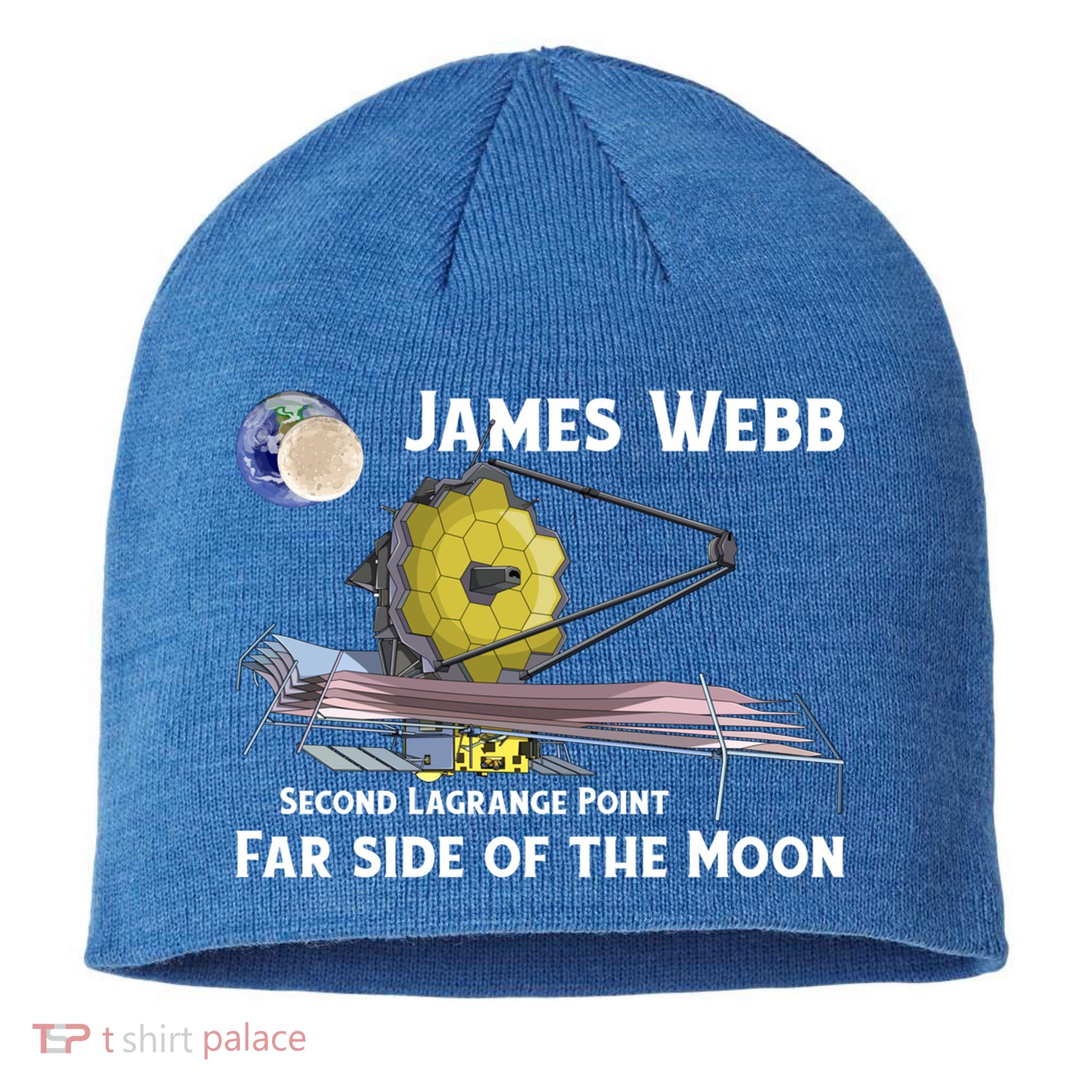 James Webb Space Telescope Moon Earth Second Lagrange Point Gift Sustainable Beanie
