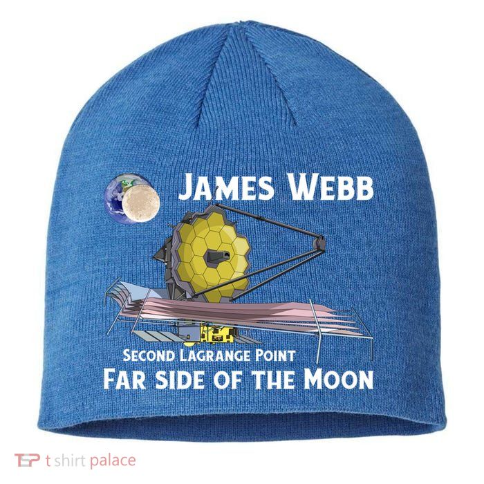 James Webb Space Telescope Moon Earth Second Lagrange Point Gift Sustainable Beanie