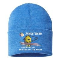 James Webb Space Telescope Moon Earth Second Lagrange Point Gift Sustainable Knit Beanie
