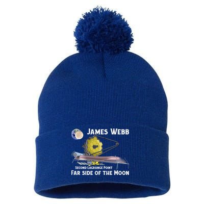 James Webb Space Telescope Moon Earth Second Lagrange Point Gift Pom Pom 12in Knit Beanie