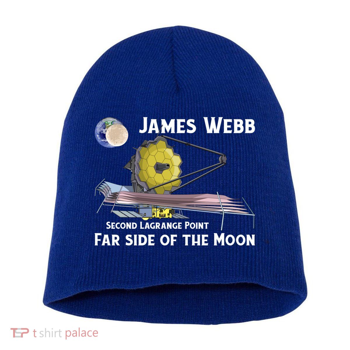 James Webb Space Telescope Moon Earth Second Lagrange Point Gift Short Acrylic Beanie