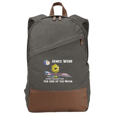 James Webb Space Telescope Moon Earth Second Lagrange Point Gift Cotton Canvas Backpack